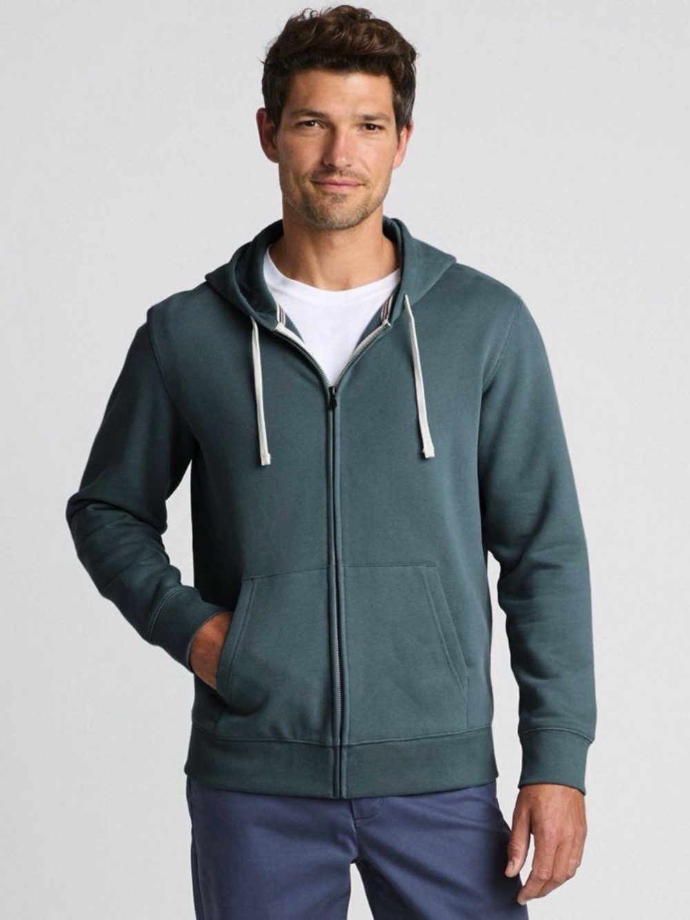 Lands’ End Serious Sweats Full-Zip Hoodie in Tourmaline NEW